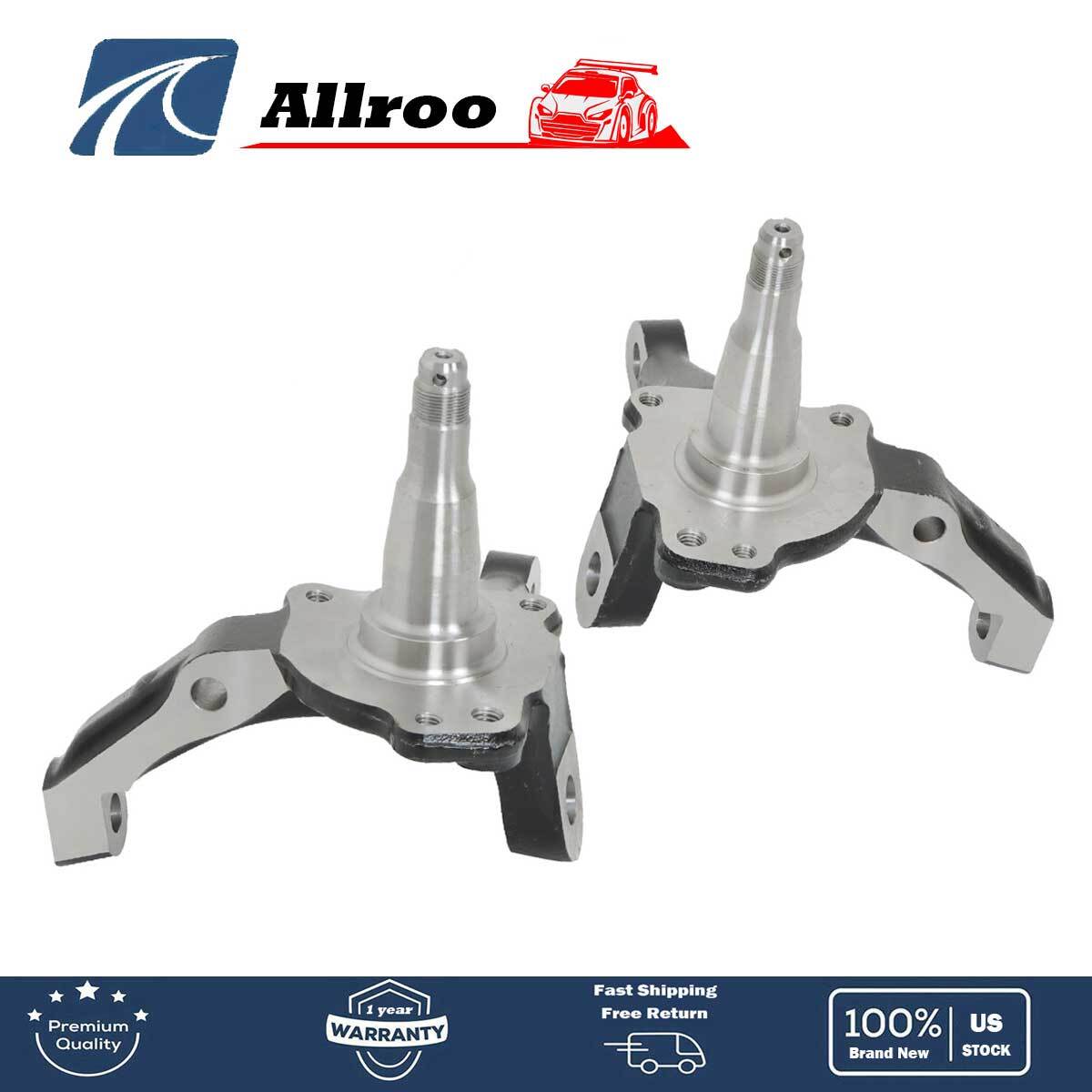 2× New Forged Steel 1-piece Stock Spindles For 1974-78 Ford Mustang II & Pinto