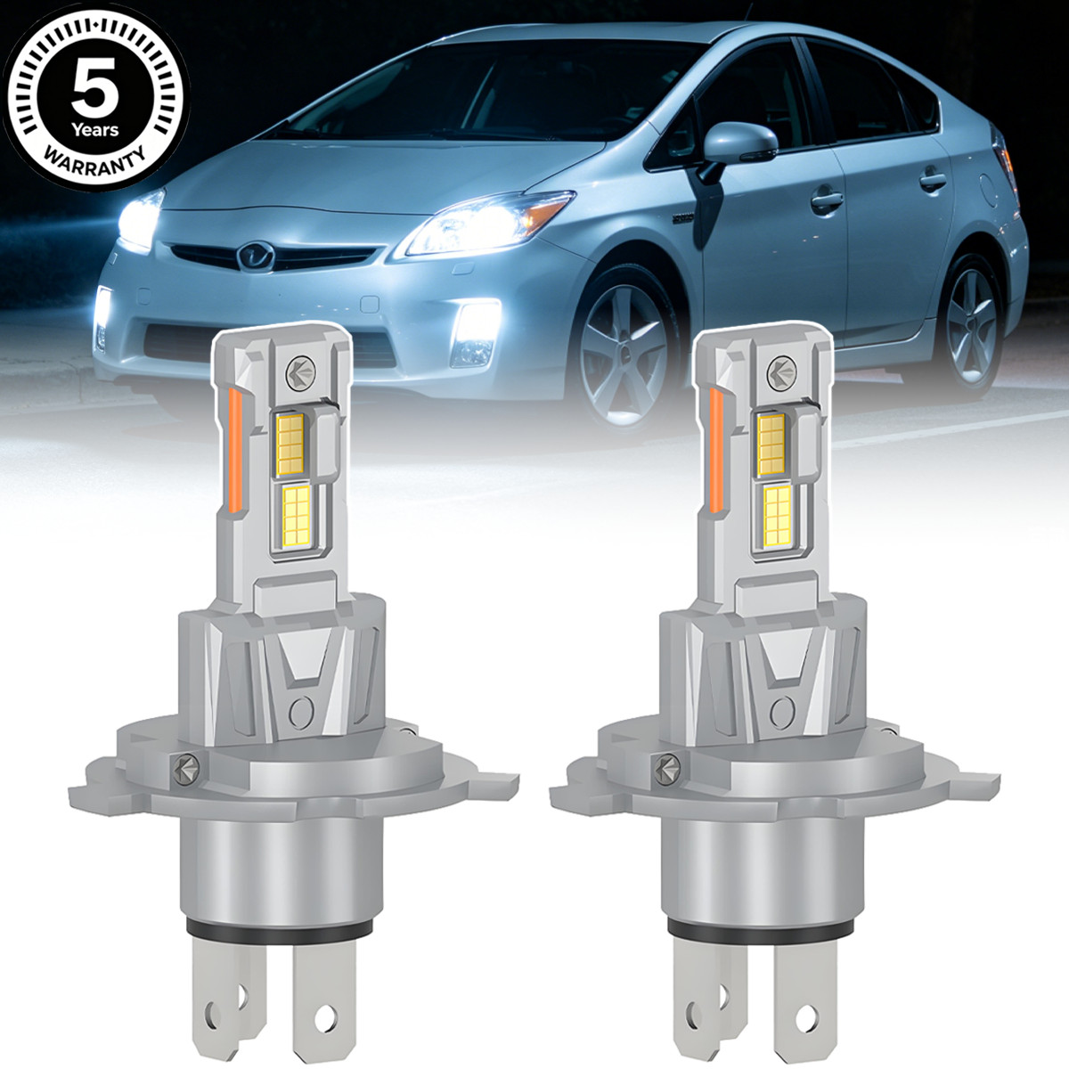 2× LED Headlight Bulbs 6500K 12000lm High Low Beam For Toyota Prius 2001-2009 US