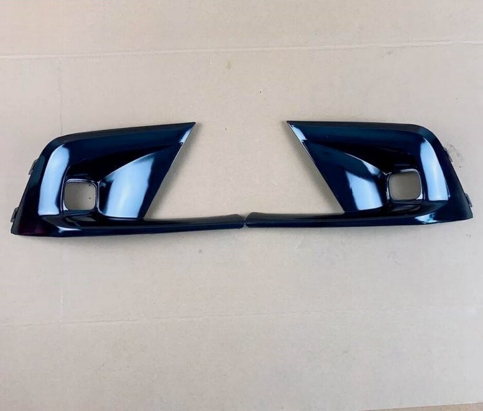 1Pair Gloss Black Front Bumper Fog Light Cover Trim For Honda Civic 11th 2022-24