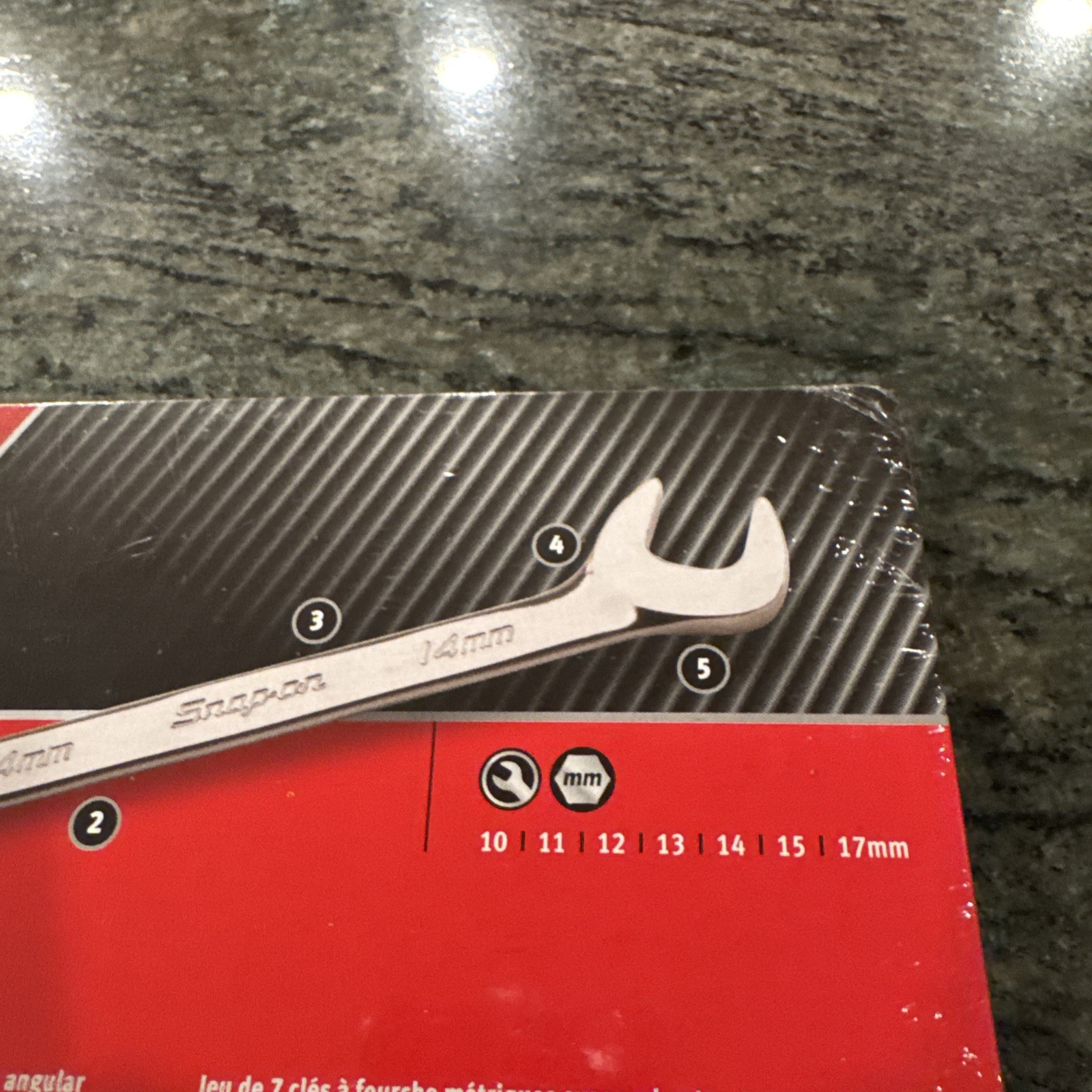 Snap On vsm807b metric 7 pc open end four way angle head wrench set sealed