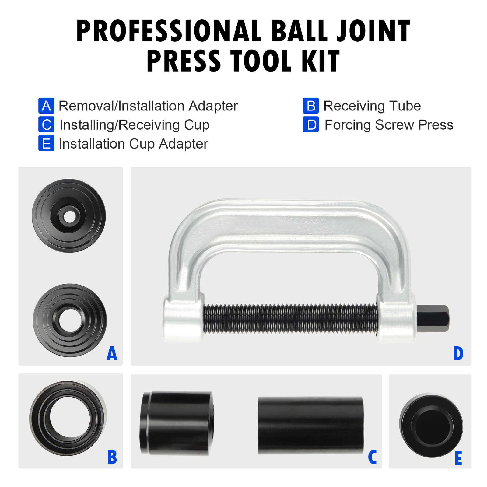 OMT Heavy Duty 4 in 1 Ball Joint Press U Joint Removal Tool Kit w 4×4 Adapters