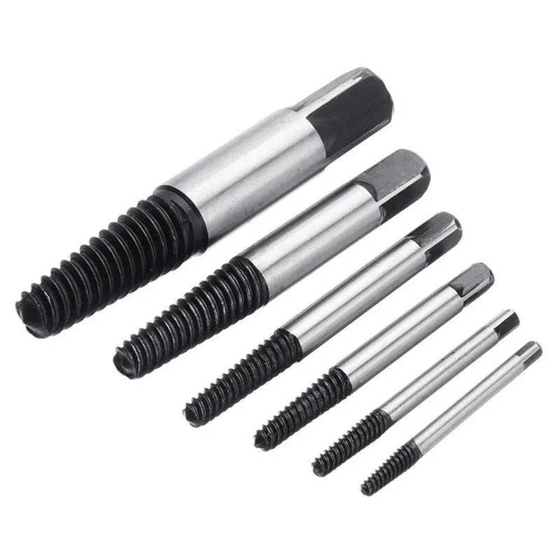 6pc Damaged Screw Extractor Set Broken Bolt Remover Tool Easy Out Stripped Screw