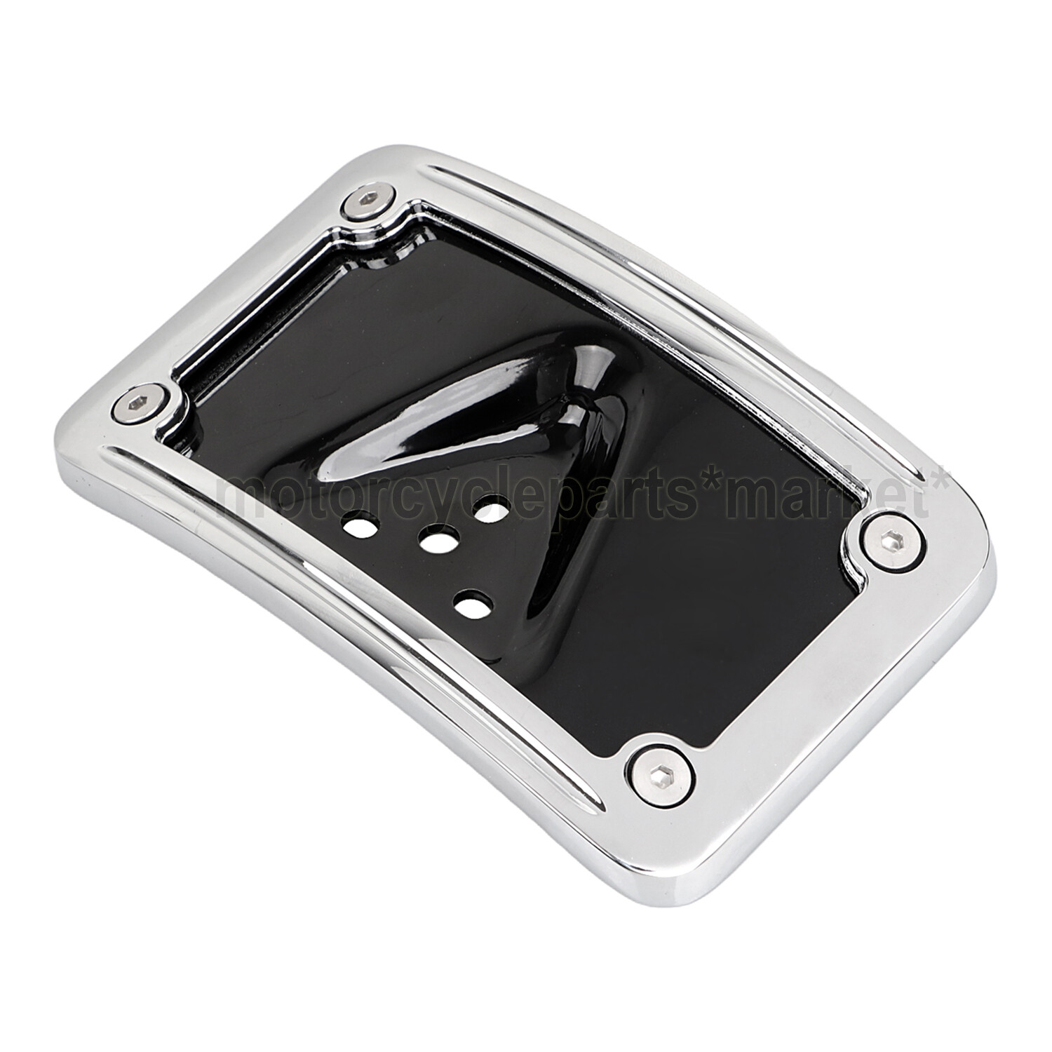 Chrome CNC Curved Laydown License Plate w/ Bracket For Harley Sportster XL Dyna