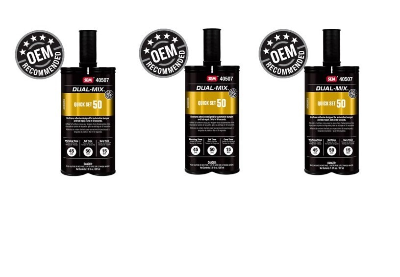 SEM 40507 Dual-Mix Quick Set 50 Plastic Repair & Bonding 7 oz. (3 Pack)