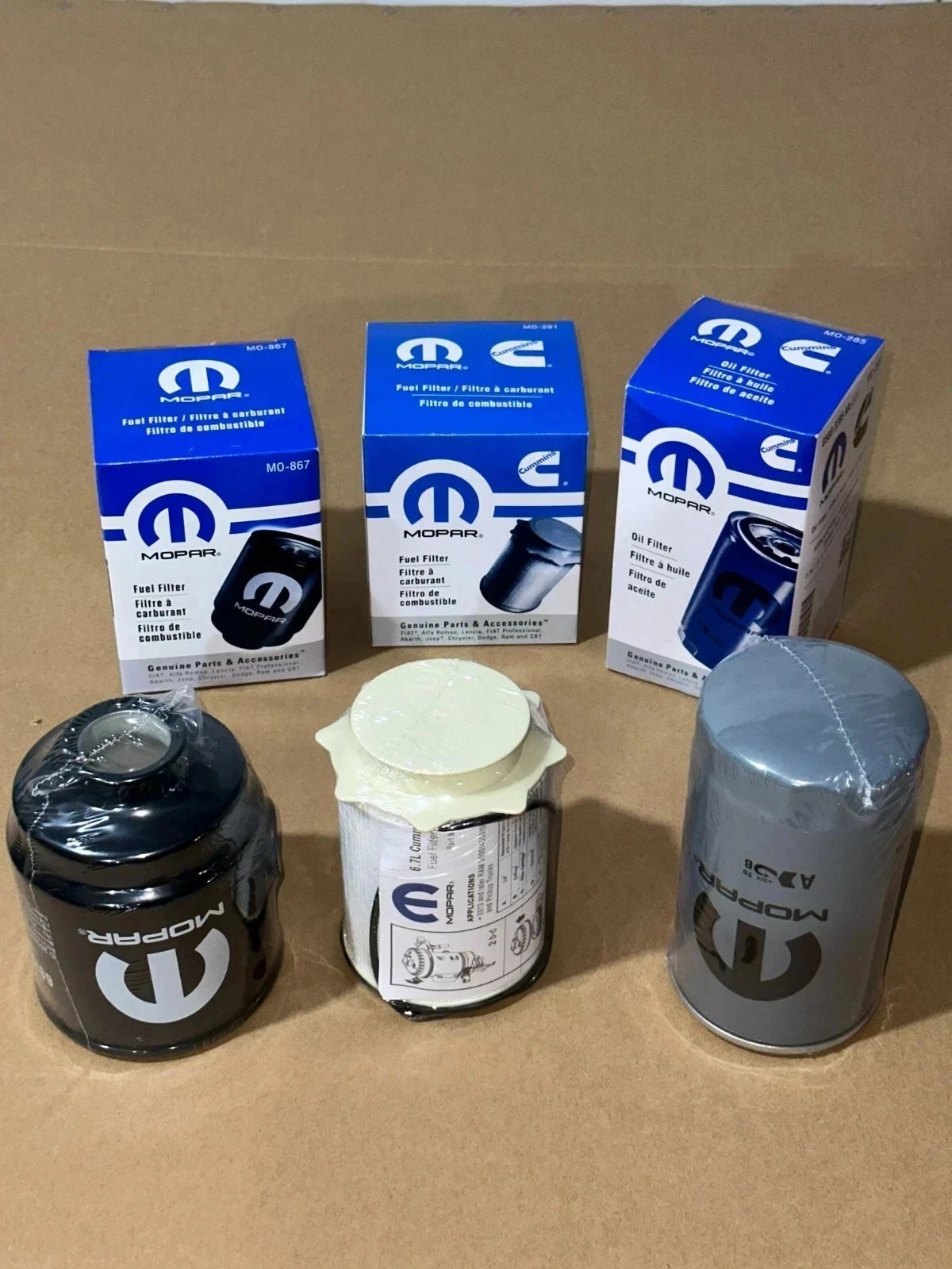3-Mopar OEM Fuel & Oil Filter Kit for Ram 2500 3500 6.7L Cummins Diesel 2013-18