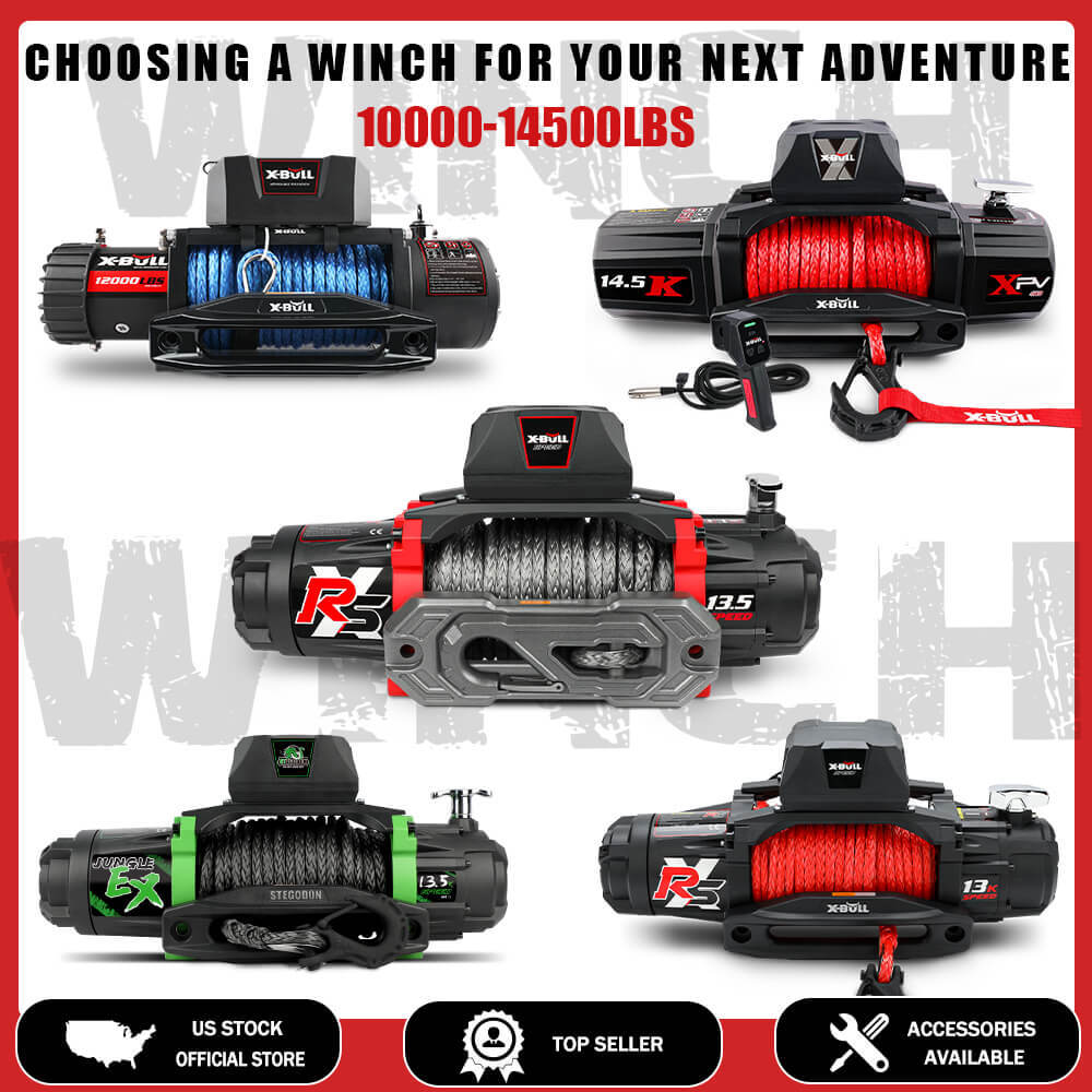 X-BULL Electric Winch 10000LBS-14500LBS Synthetic Rope Truck Trailer 4WD 4X4
