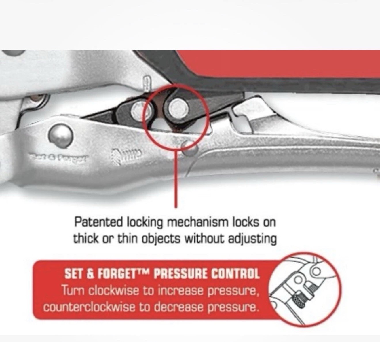 AUTO-GRIP #42001 AUTO-GRIP 8″ SELF-ADJUSTING STRAIGHT JAW LOCKING PLIERS