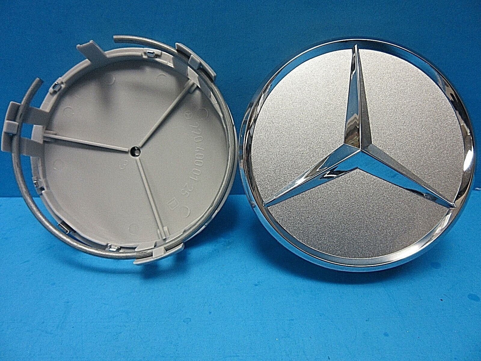 Set of 4 Genuine Wheel Hub Cap for Mercedes Benz Star Alloy Wheel Silver