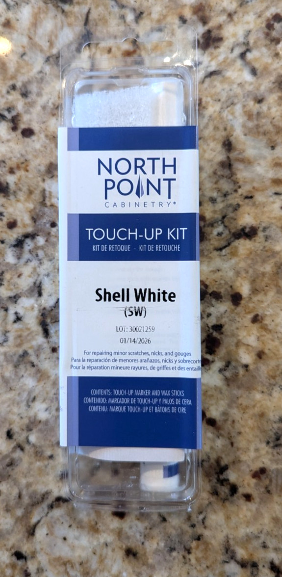 North Point Cabinetry Touch-Up Kit Marker Wax Sticks Shell White (SW)