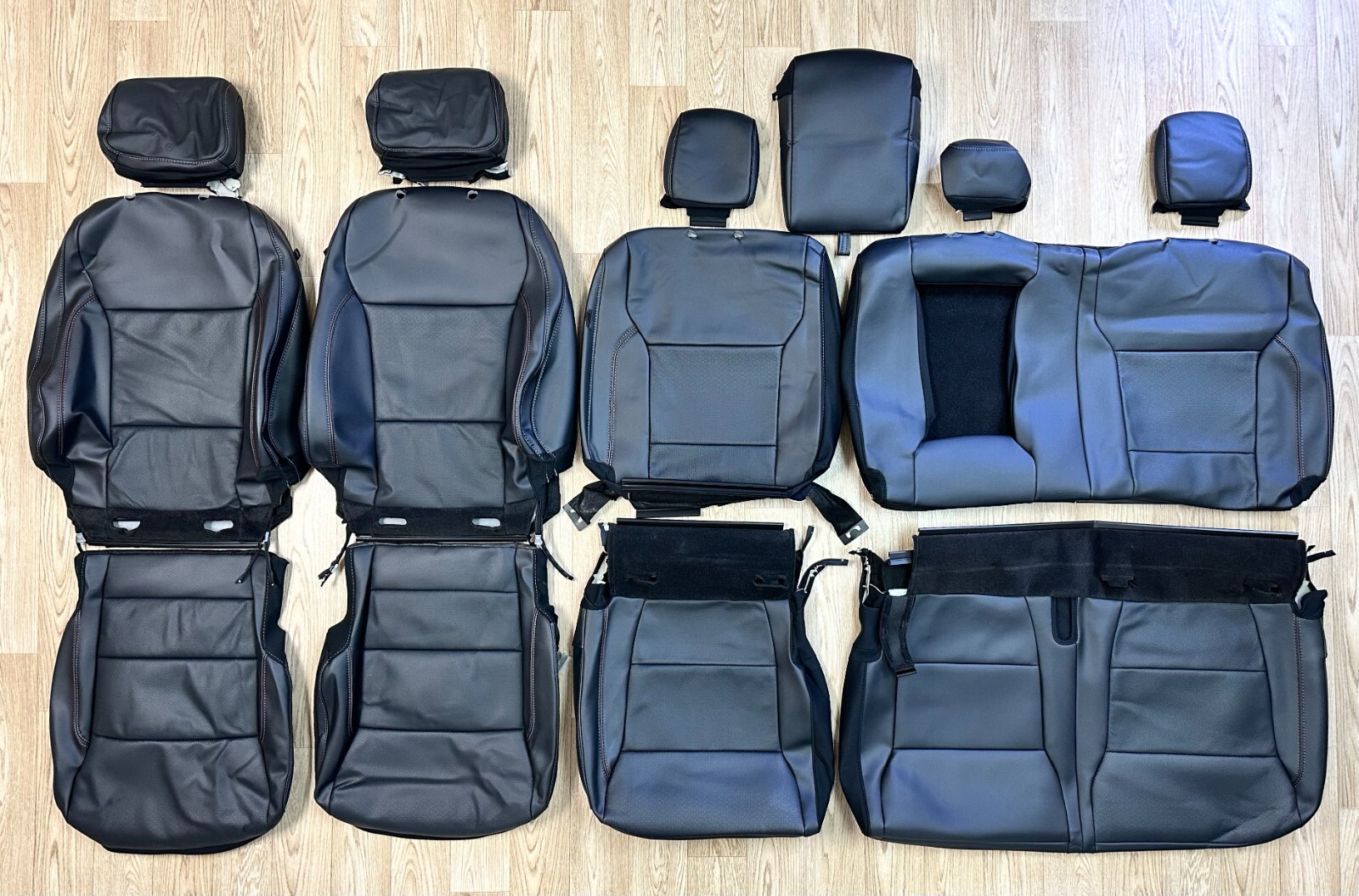 OEM FORD F250 F350 F450 NEW TAKE OFF LEATHER SEAT COVERS BLACK FITS: 2023