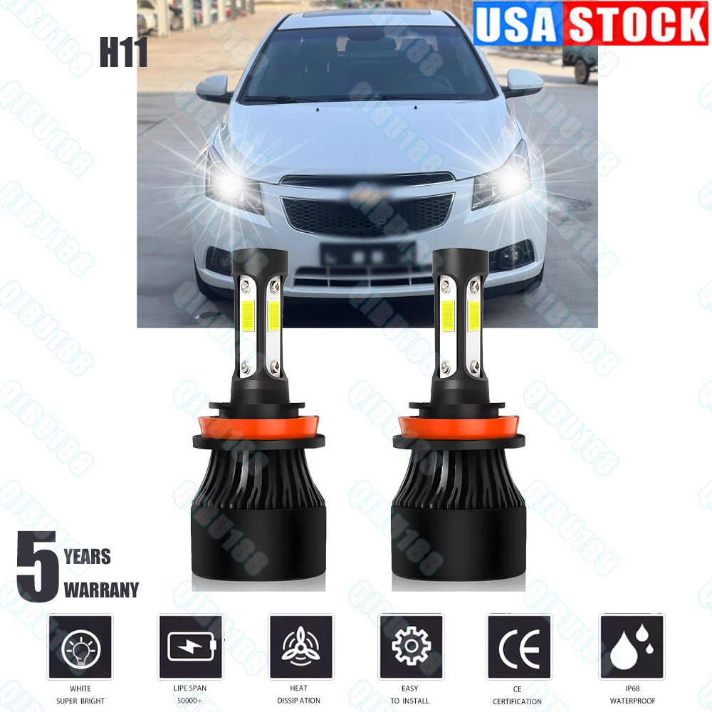 For Chevy Malibu 2008 2009 2010 2011 2012 LED Headlights High/Low Beam Bulbs