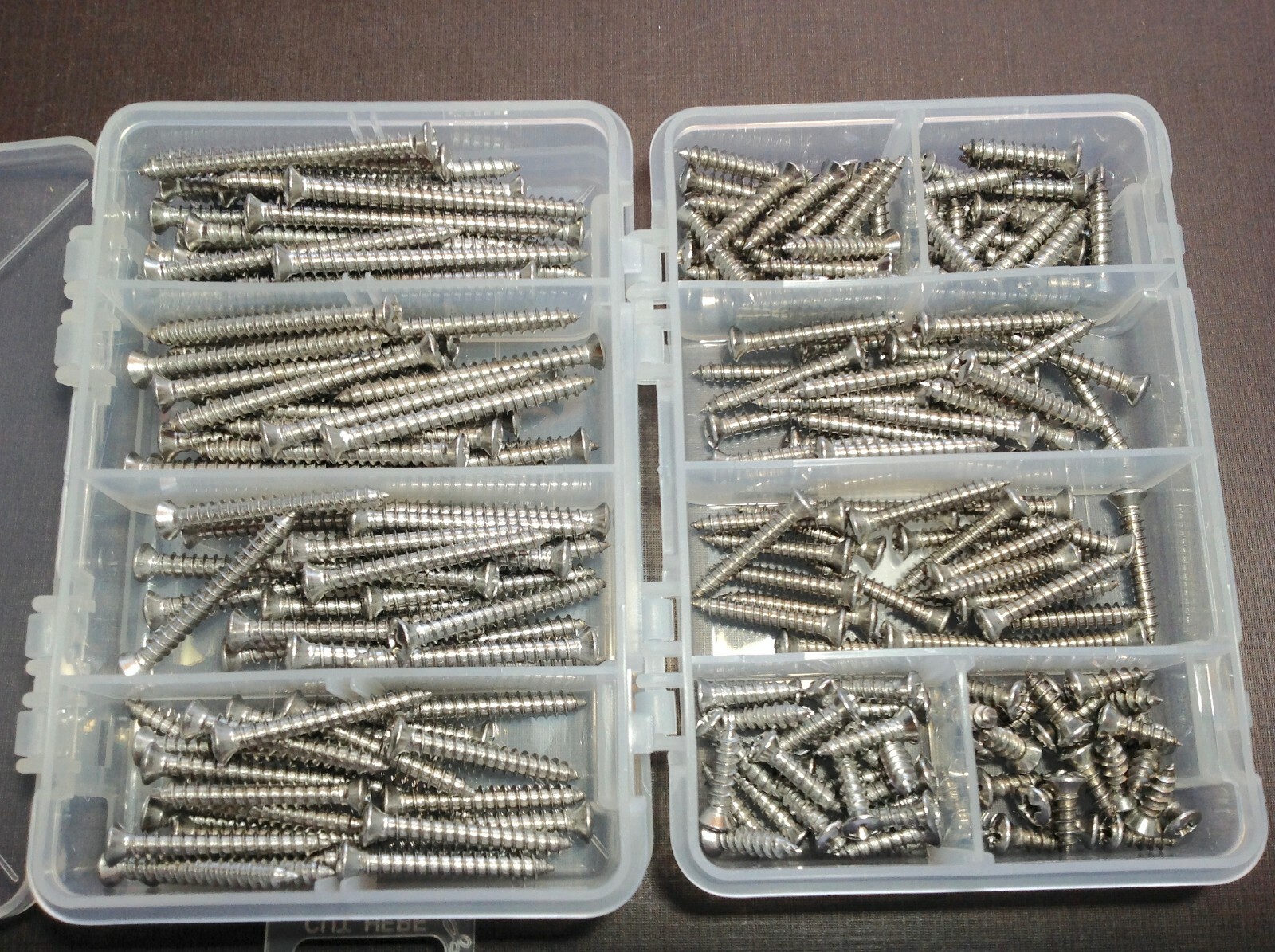 250pc GM #8 w/#6 phillips oval head stainless garnish moulding screws assortment