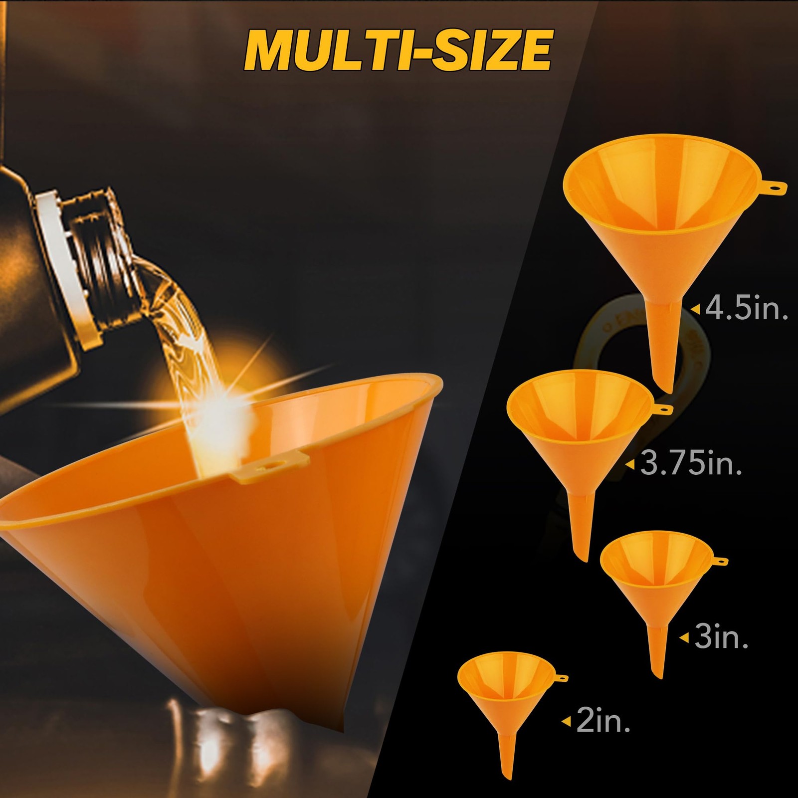 ELEAD No-Spill Coolant Funnel Kit – 19-Piece Radiator yellow and transparent
