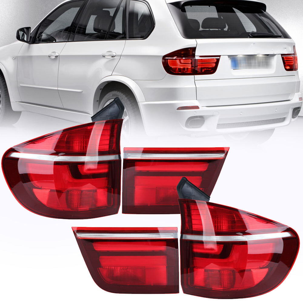 4PCS Outer Inner Tail Light Rear Lamp Brake For BMW X5 E70 2007 2008 2009-2013