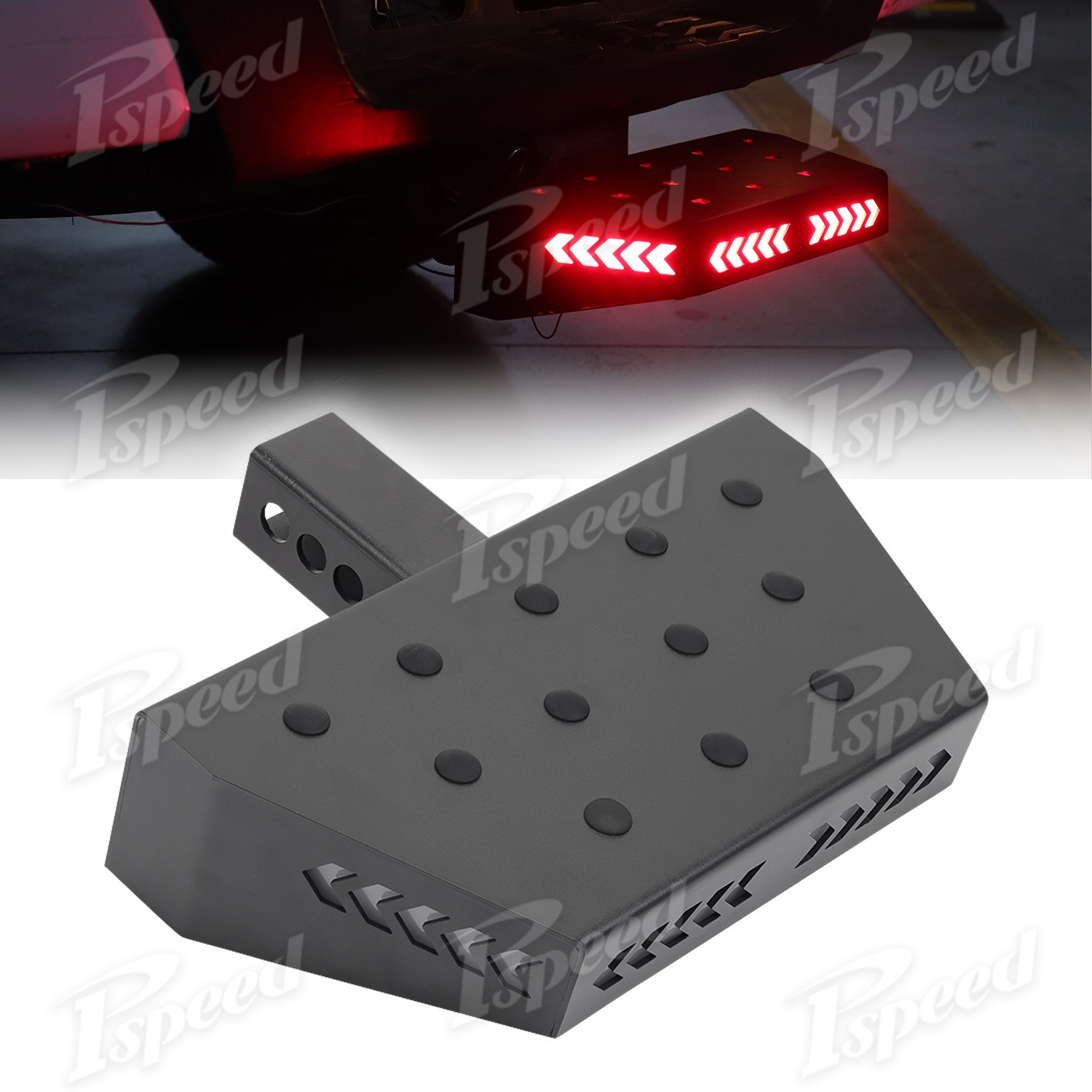 Red Amber White LED Hitch Step 2″ Receiver Brake Turn Signal Reverse Light Bar