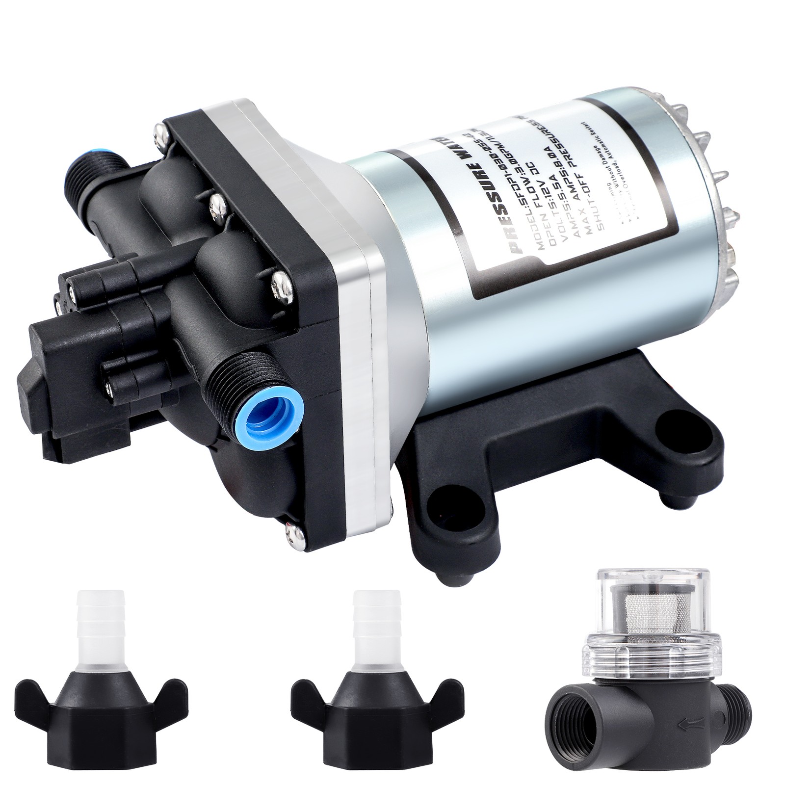 Replace For SHURflo 4009 12v Water Pump & Twist on Filter for Caravan Boat 55PSI