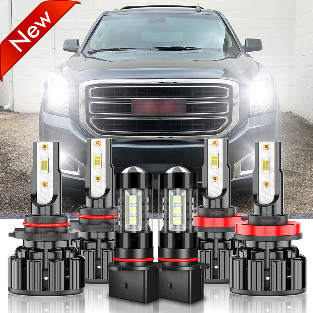 For GMC Yukon XL 2016-2018 Combo LED Headlights & Fog Light Upgrade Bulbs 6000K