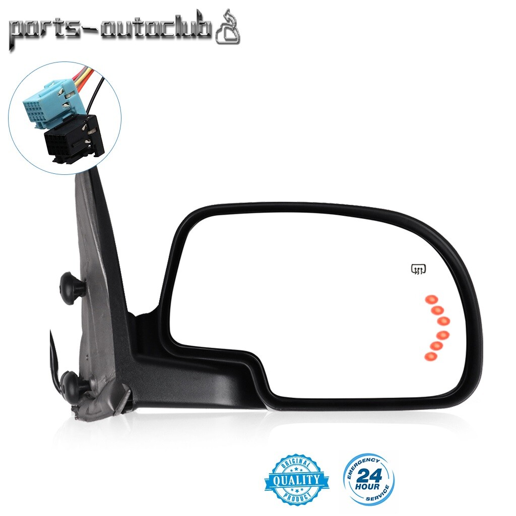 Passenger Door Side View Mirror Power Heated Turn Signal For 2003-07 GMC Chevy