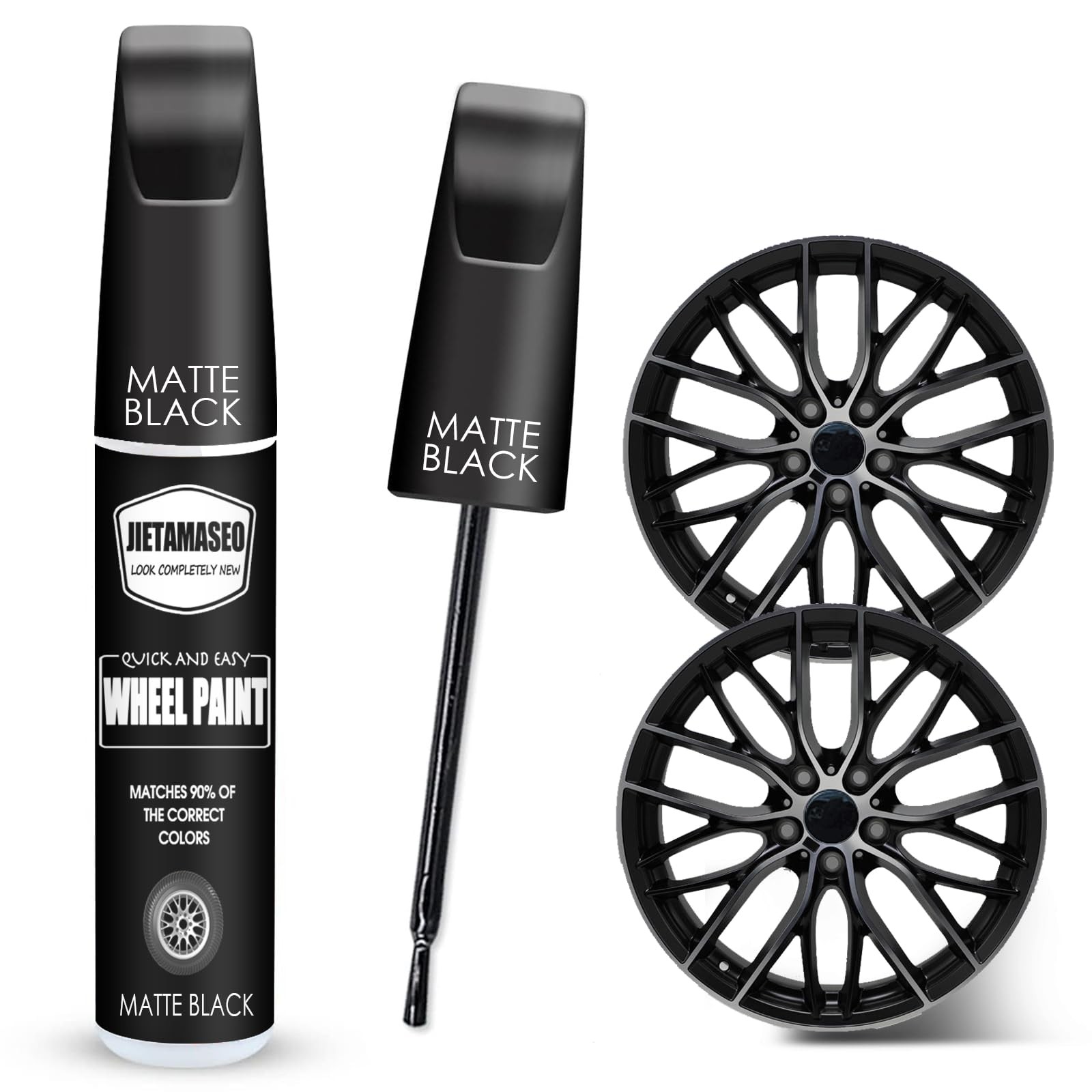 Matte Black Rim Touch Up Paint – Wheel 1 Count (Pack of 1),