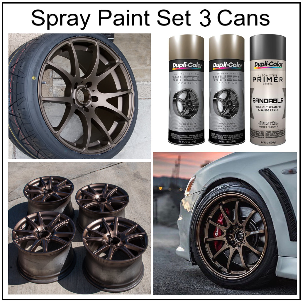 Matte Bronze Wheels Spray Paint Rim Steel Aluminum Plastic +Primer Coating 3Cans