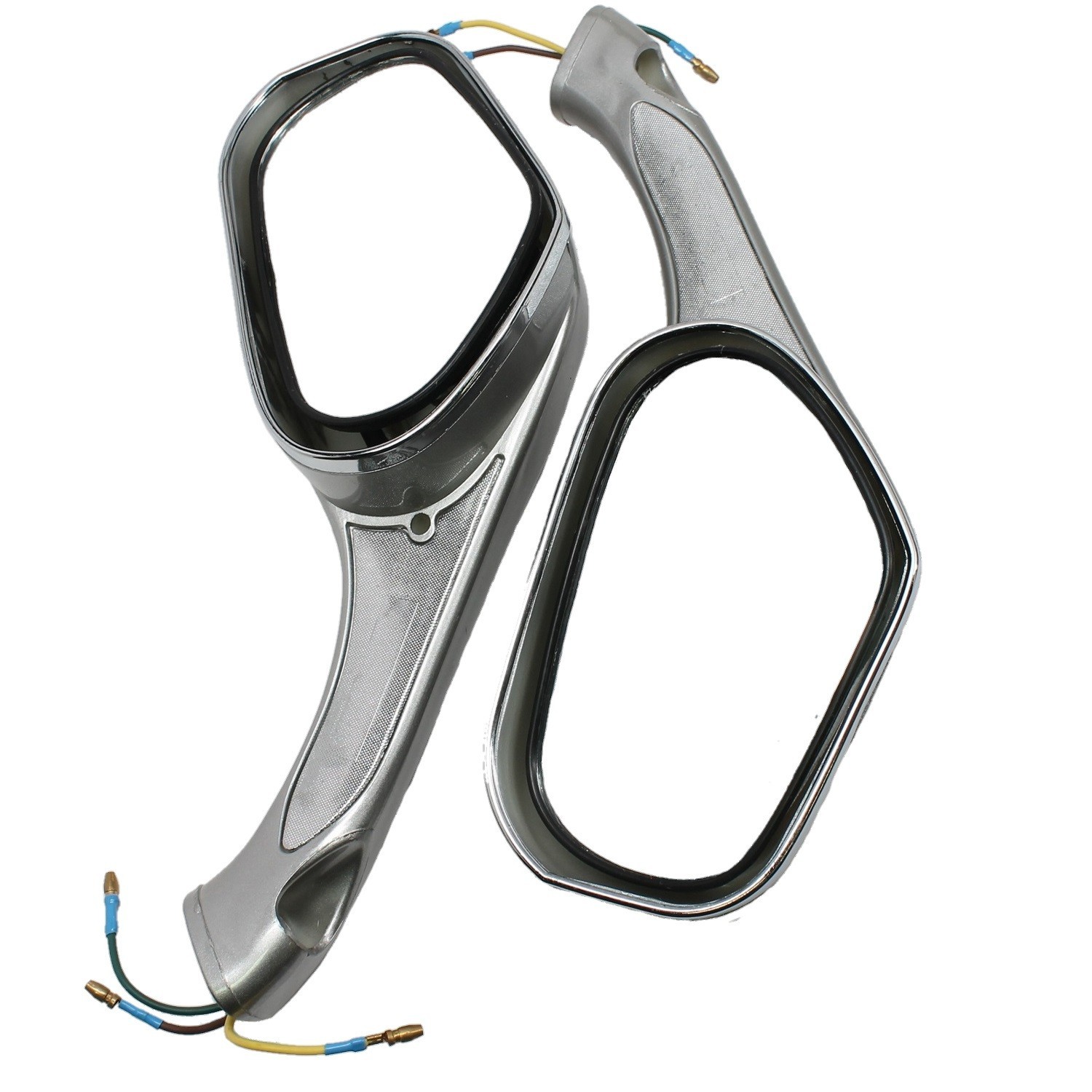 RedCap Rear View Mirrors 8mm Integrated Turn Signal Lights in Sleek Silver