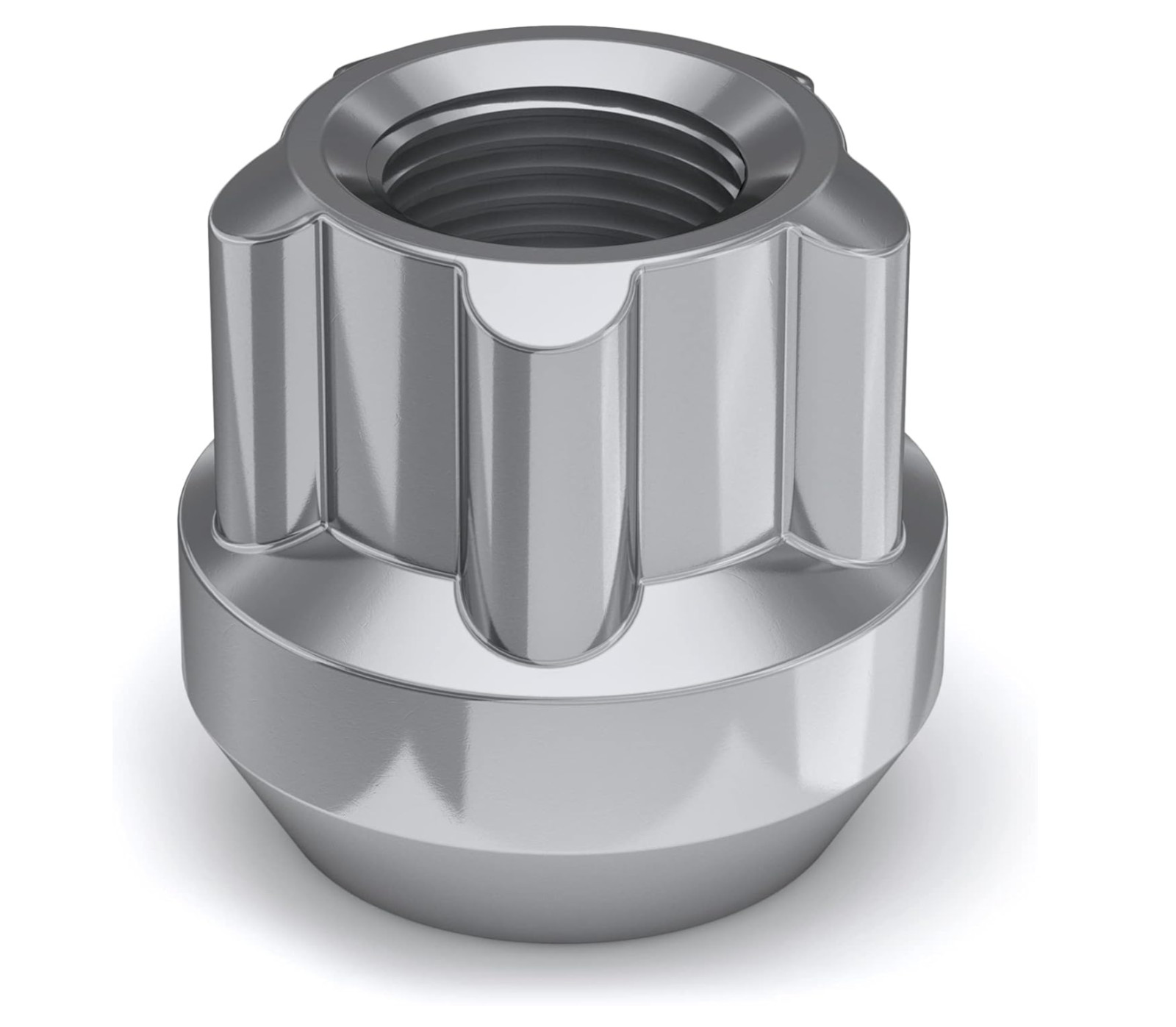 Chrome Finish M12x1.25 Thread Size Open End Acorn Wheel Lock, (Pack of 4)