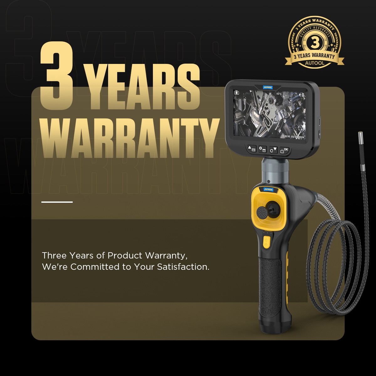 Endoscope Camera 1080P HD 5″ Screen Borescope 2-Way 210° Inspection Camera