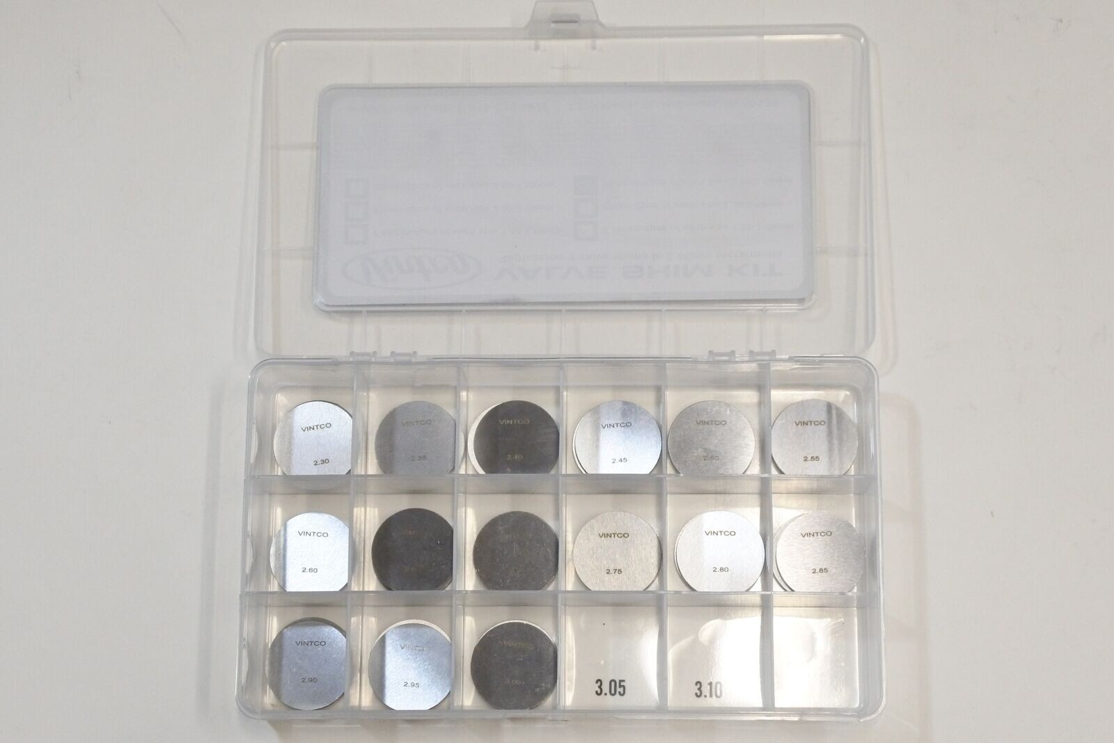 29.5mm Valve Shim Kit 2pcs of each size 2.30mm-3.00mm in 0.05mm increments
