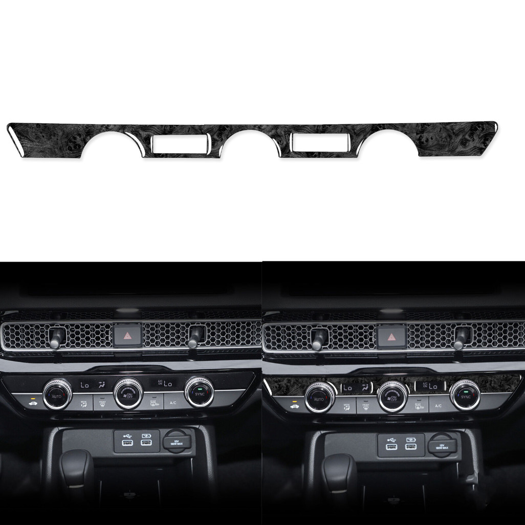 Black Wood Grain Air Conditioner Switch Trim For Honda Civic 11th 2022-25