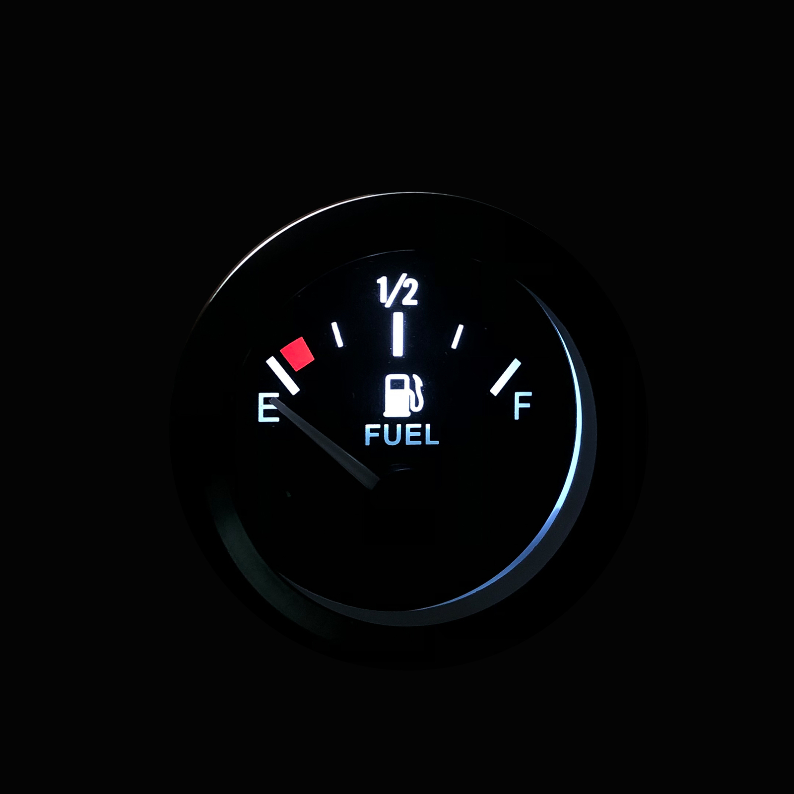 2″ Universal Fuel Level Gauge E-1/2-F Pointer 52mm Fuel Tank Meter LED 12V