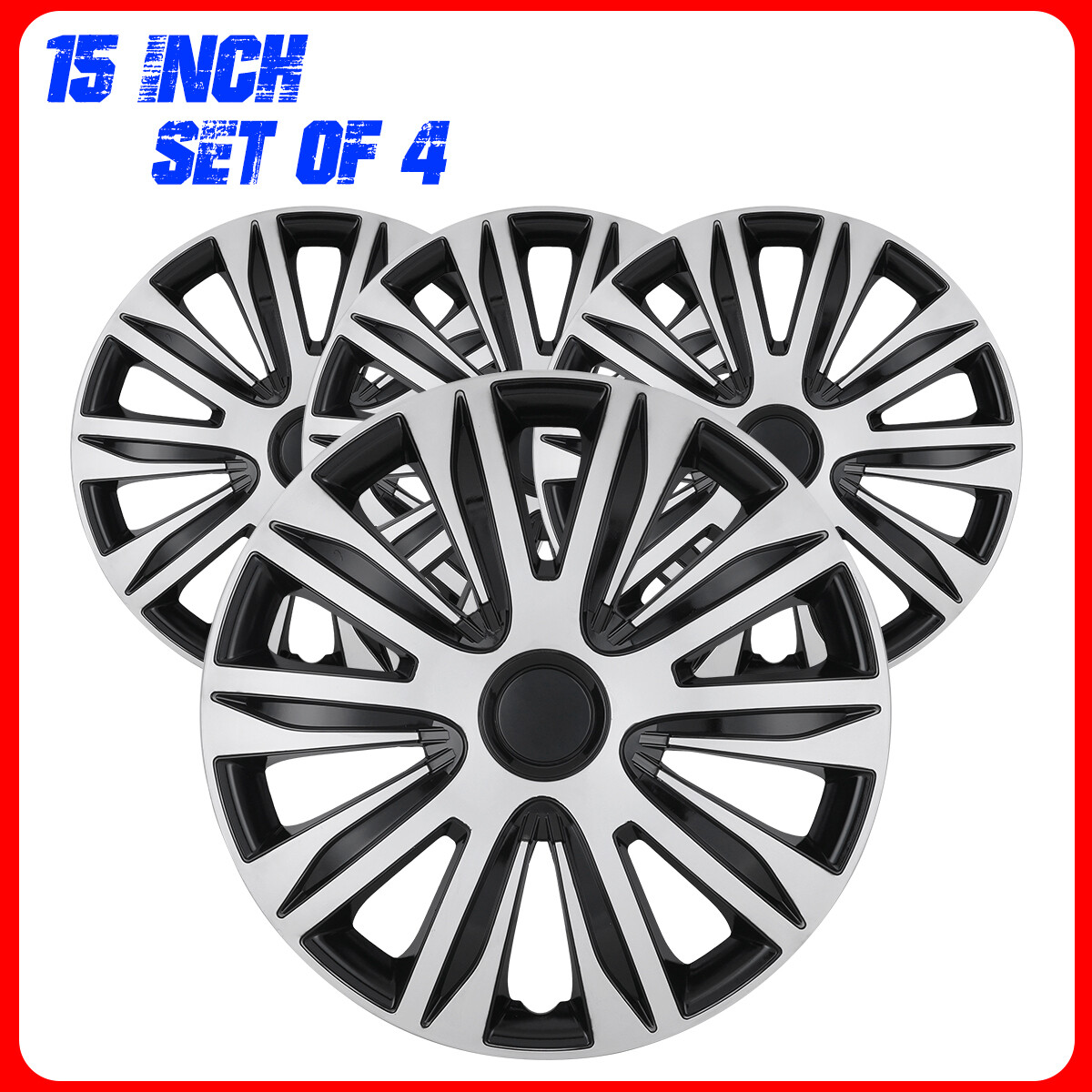 15″ Set of 4 Lacquer Wheel Covers Snap On Full Hub Caps fit R15 Tire & Steel Rim