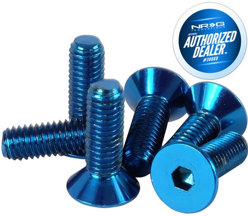 NEW NRG 6 PIECES STEERING WHEEL SCREWS + ALLEN KEY Upgrade “CONICAL” SWS-100BL