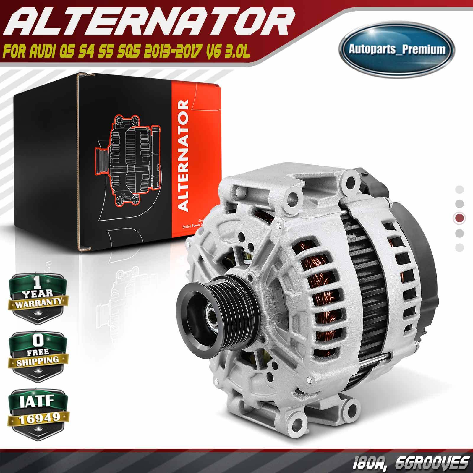 Alternator for Audi Q5 S4 S5 SQ5 2013 2014-2017 V6 3.0L 180 A/12 V CW 6 Groove
