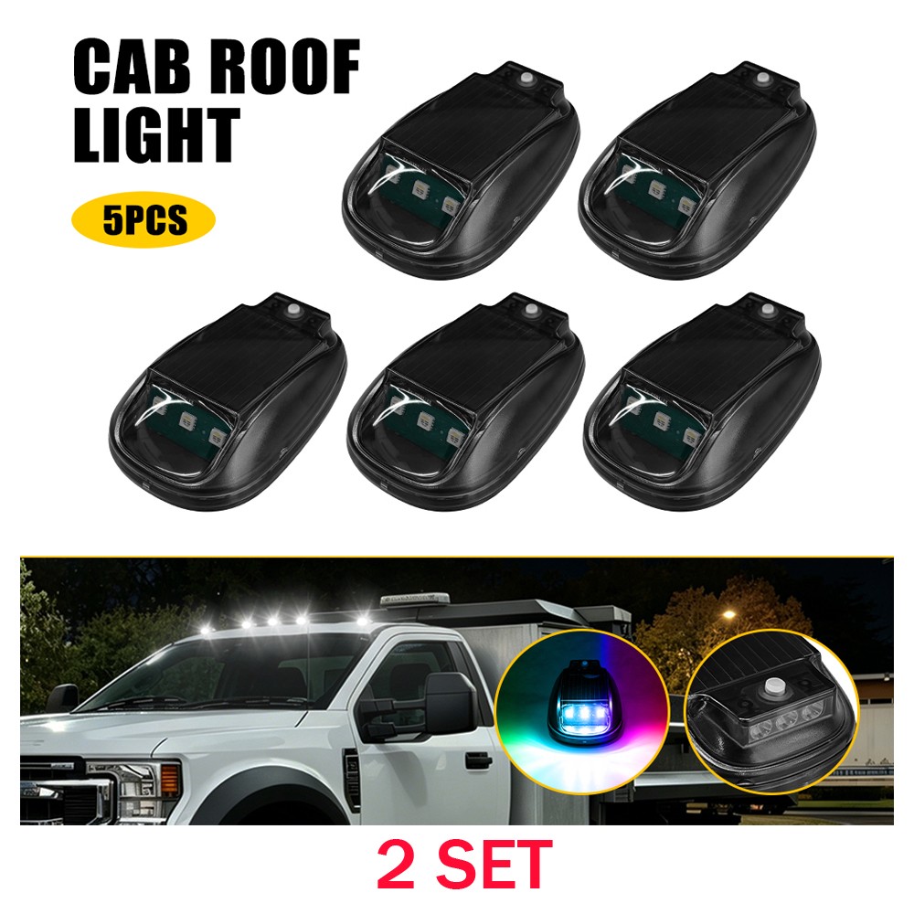 Solar Powered Wireless RGB LED Cab Lights 10PCS For SUV Trailer RV Boat w Remote