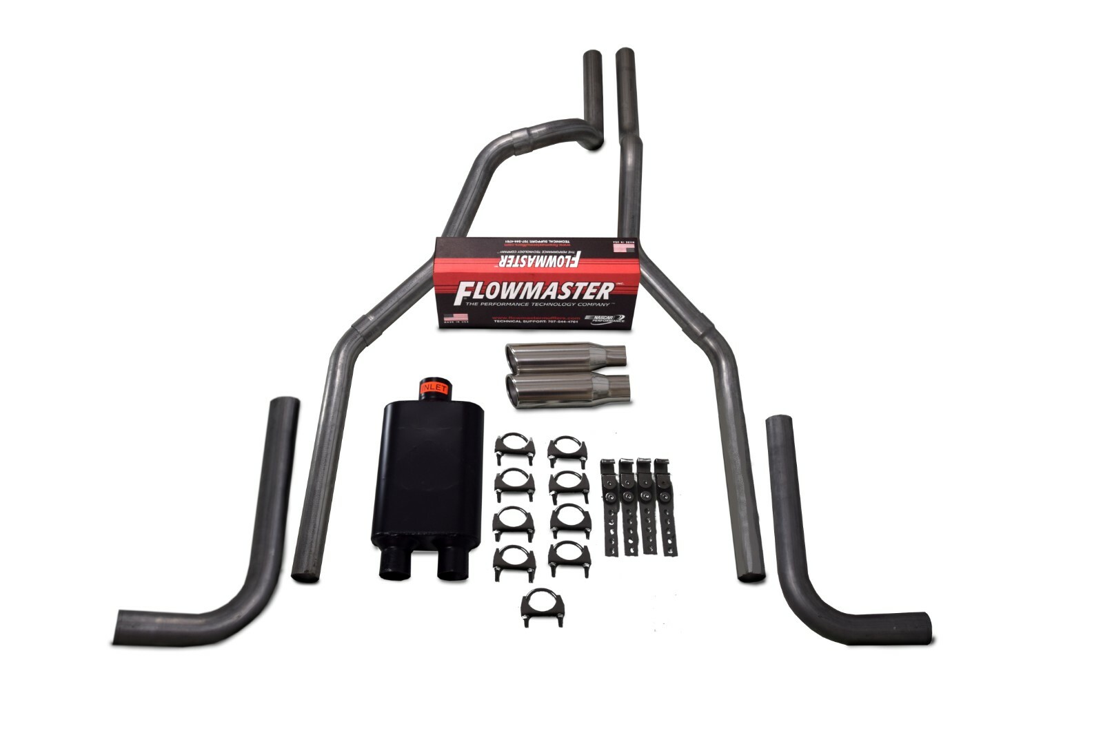04-14 Ford F-150 2.5″ Dual Exhaust Flowmaster Super 44 Side Exit Clamp Tip