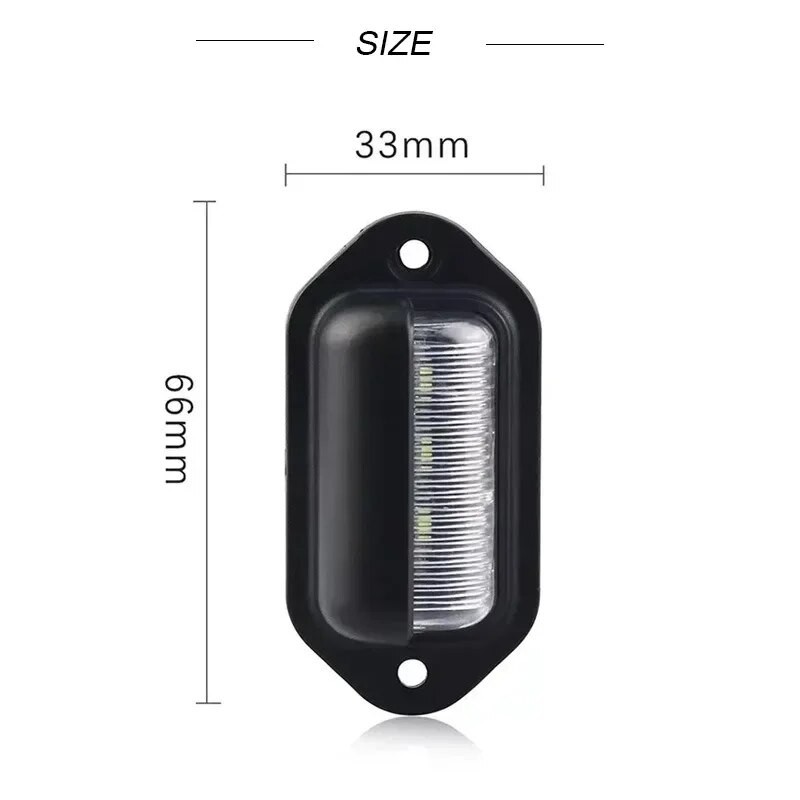 Universal License Plate LED Lights 12V White Car Vehicle Truck Screw Mount Frame