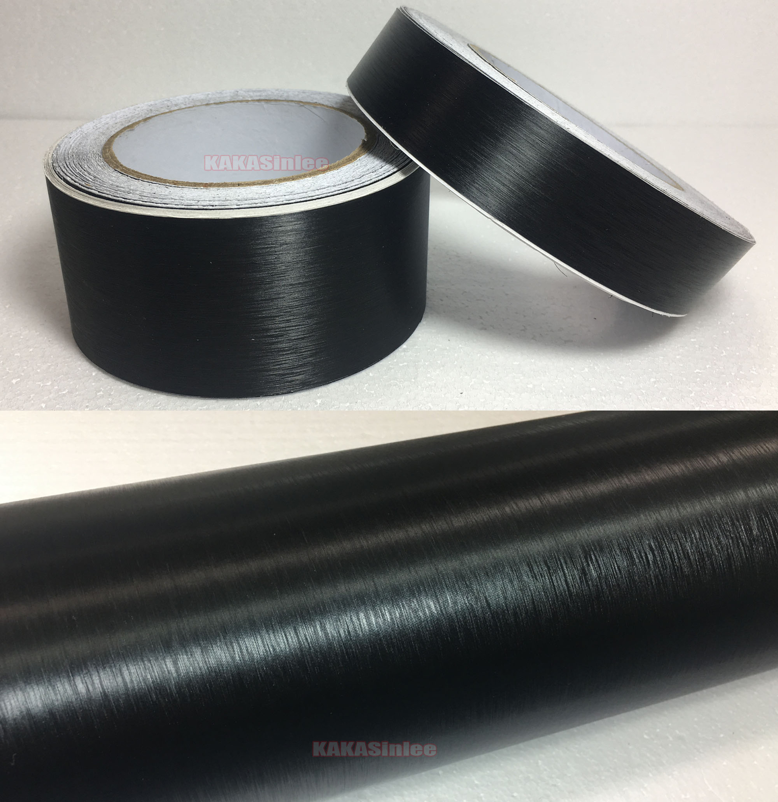 Black Car House Wall Metal PVC Brushed ALUMINUM Vinyl Wrap Sticker Tape Strips