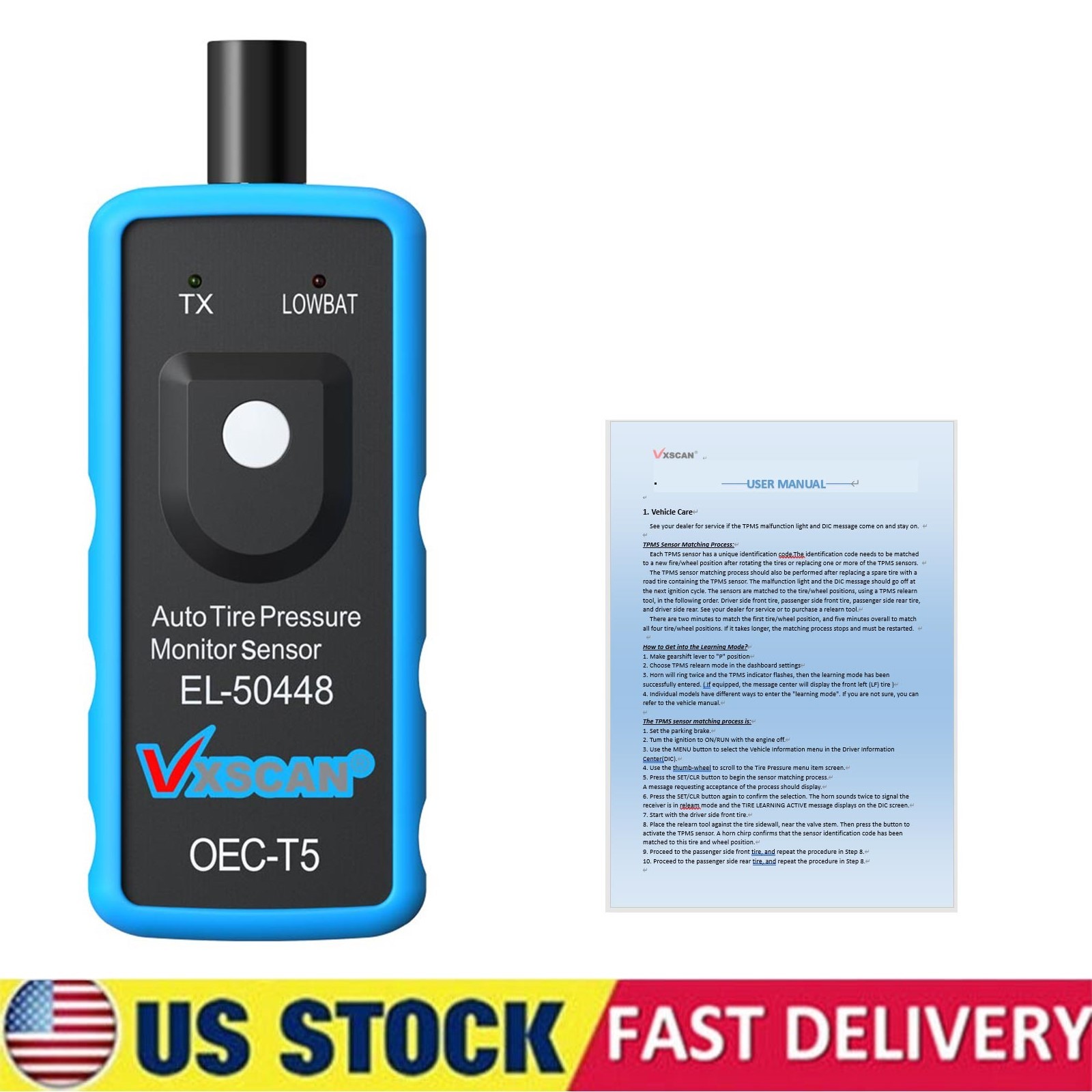 VXSCAN EL-50448 Tire Pressure Monitor Sensor TPMS Activation Tool for Gm Series