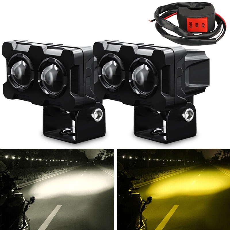 2Pack 3inch LED Work Light Amber White Cube Pods Spot Flood Driving Lamp Offroad