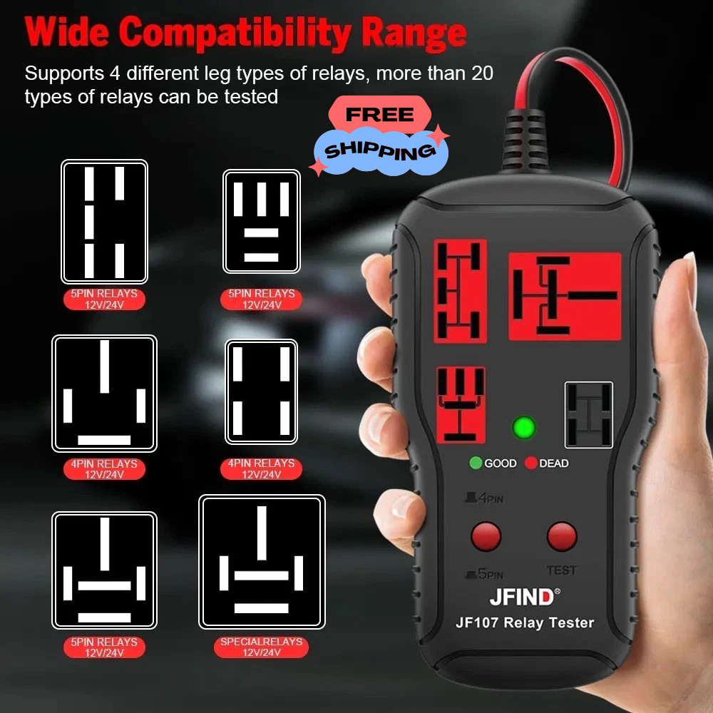 Universal 12V 24V Automotive Relay Tester Car Circuit Battery Voltage Checker To