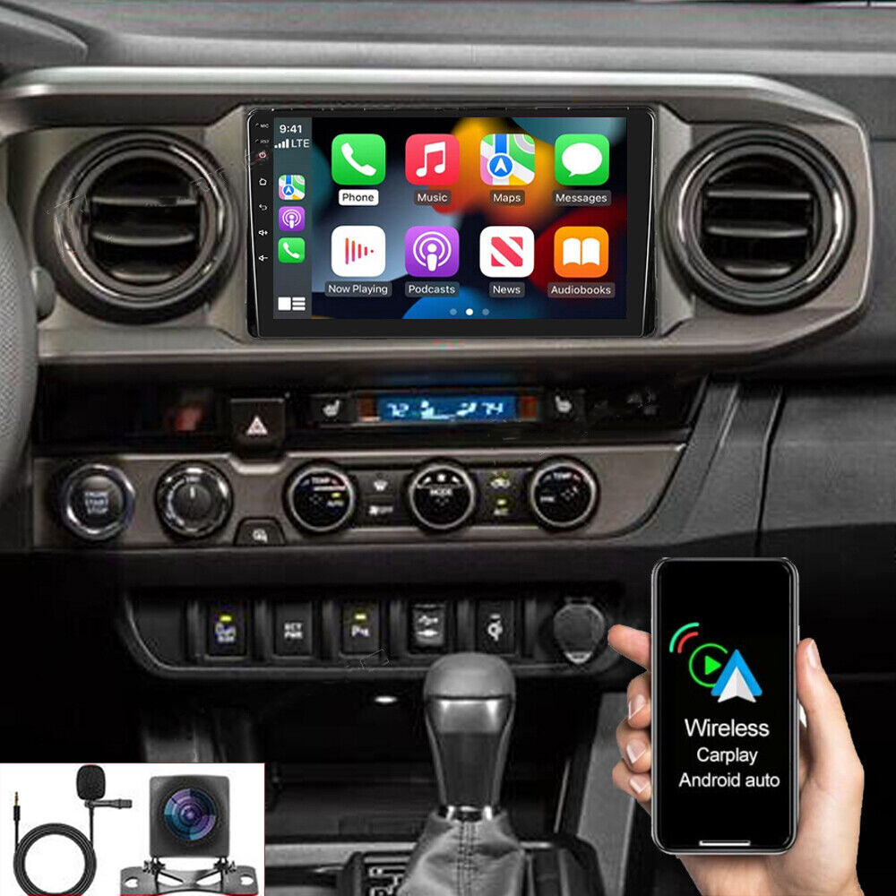 Android 15 CarPlay Car Radio Stereo Head Unit GPS BT For Toyota Tacoma 2016-2021
