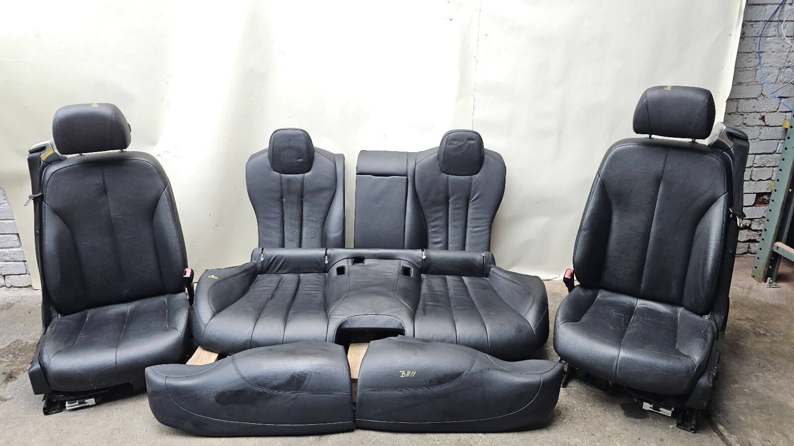 11-17 BMW F13 6-Series Front Left & Right Rear Seat Seats Set Black Leather OEM