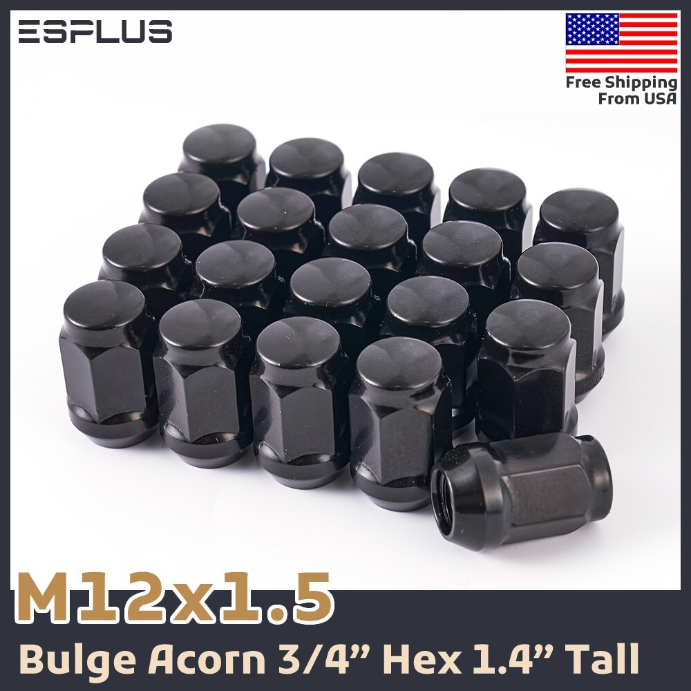 20 Pc Hyundai Lug Nut M12x1.5 Black Fit Elantra/Ioniq/Kona/Sonata/Tucson etc