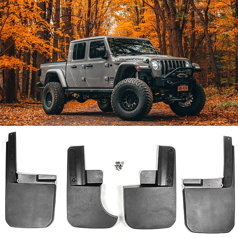 4 Pcs Factory Fitment Front Rear Splash Mud Guards Flaps For 20-Up Gladiator JT