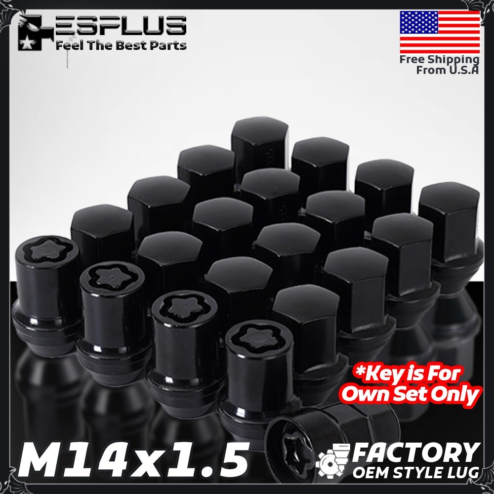 20 Pcs Dodge OEM Wheel Lock Black M14x1.5 Fit 2008-2025 Charger Challenger etc