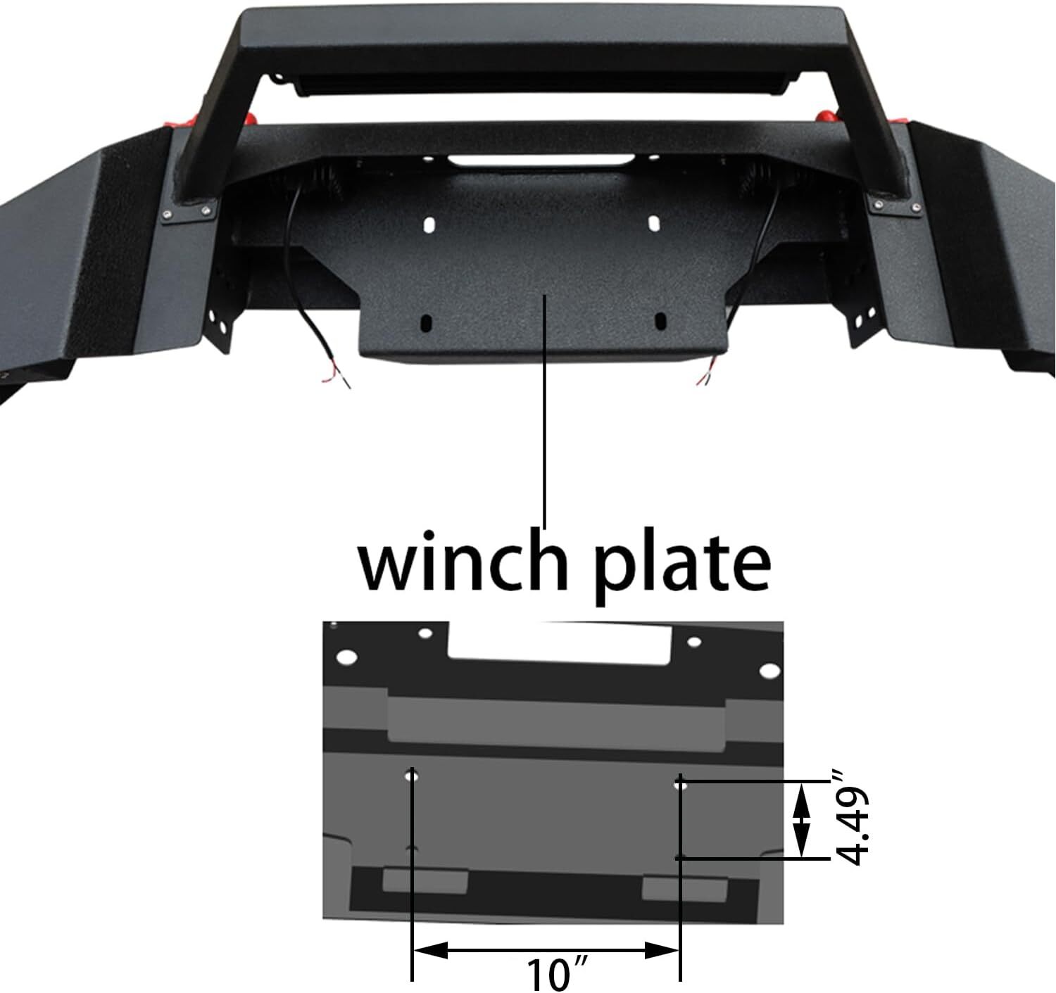 For Jeep Grand Cherokee WJ 1999-2004 Steel Black Front Bumper w/ D-Rings