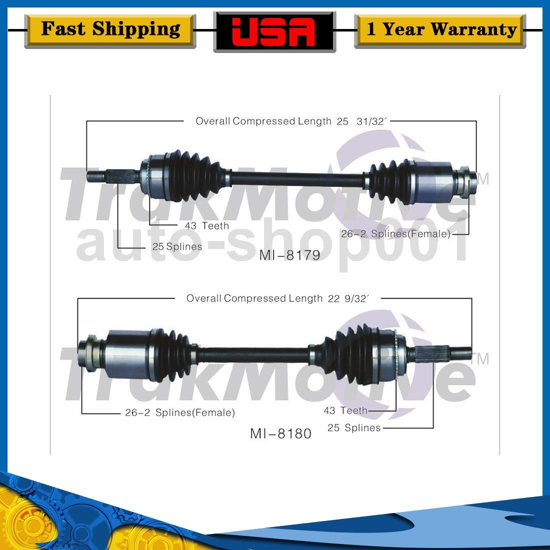 Front Driver Passenger Side CV Axle Joint For Mitsubishi Outlander 2005