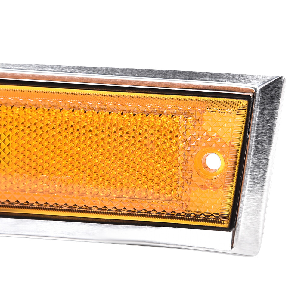 Side Chrome Bezel Marker Light Pair Fit For Chevy Blazer GMC Jimmy C/K R Pickup