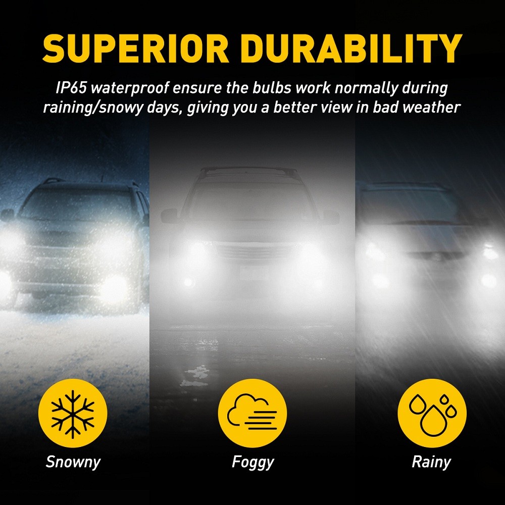 2X HB3 9005 LED Headlight Super Bright Bulbs Kit 360000LM HIGH/LOW Beam 6500K E