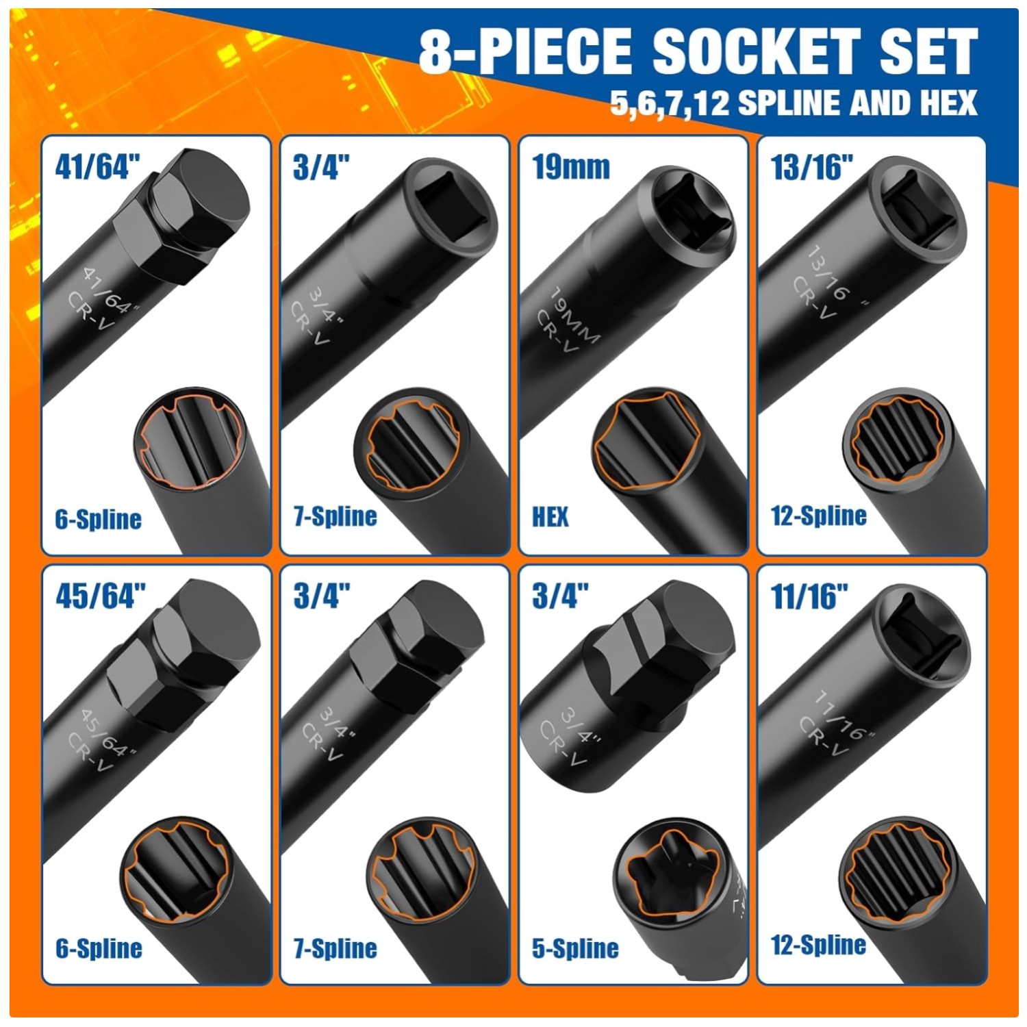 Lug Nuts Socket Set with Deep Sockets